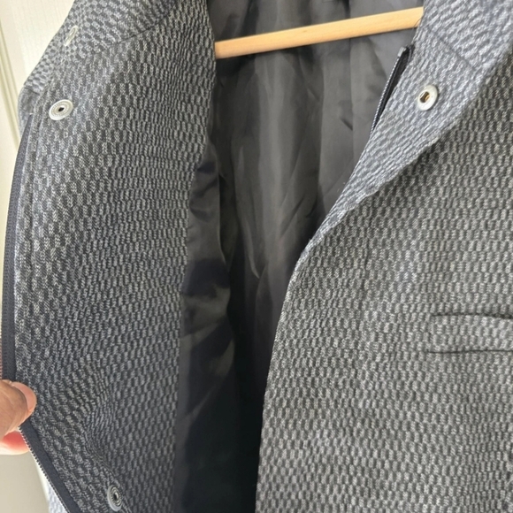 $139 Alfani Long Sports Coat Sz L Women Black Boulder  Zip Snap Buttons Jacket - Picture 9 of 11